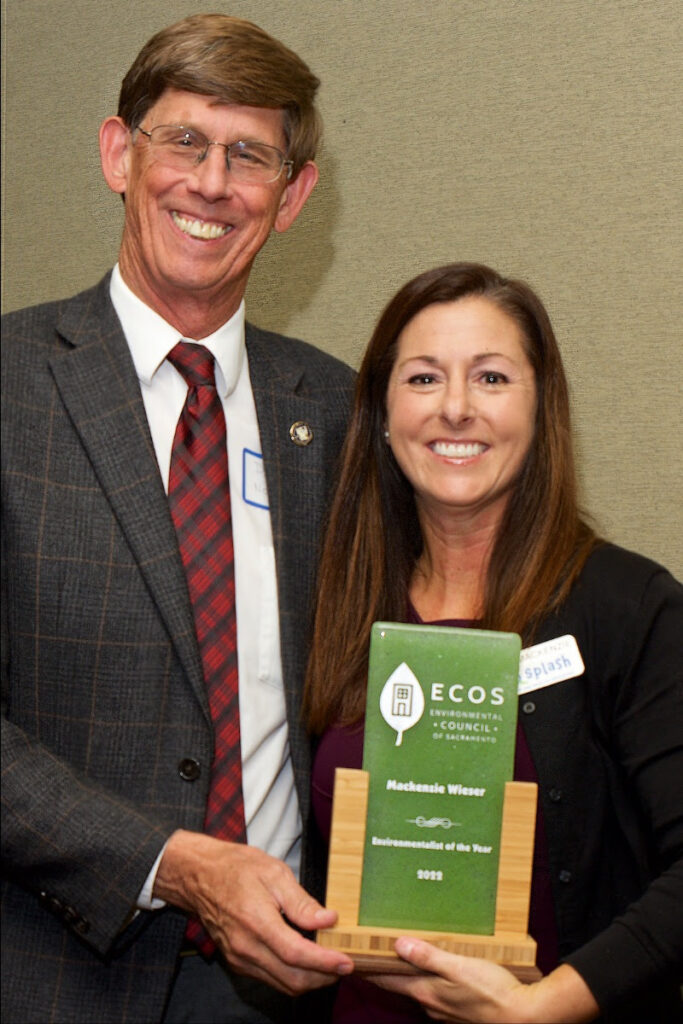 County of Sacramento Supervisor Don Notolli and Mackenzie Wieser showing Mackenzie's 2022 ECOS award