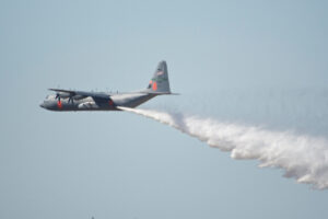 CA Air National Guard C-130 water drop demo
